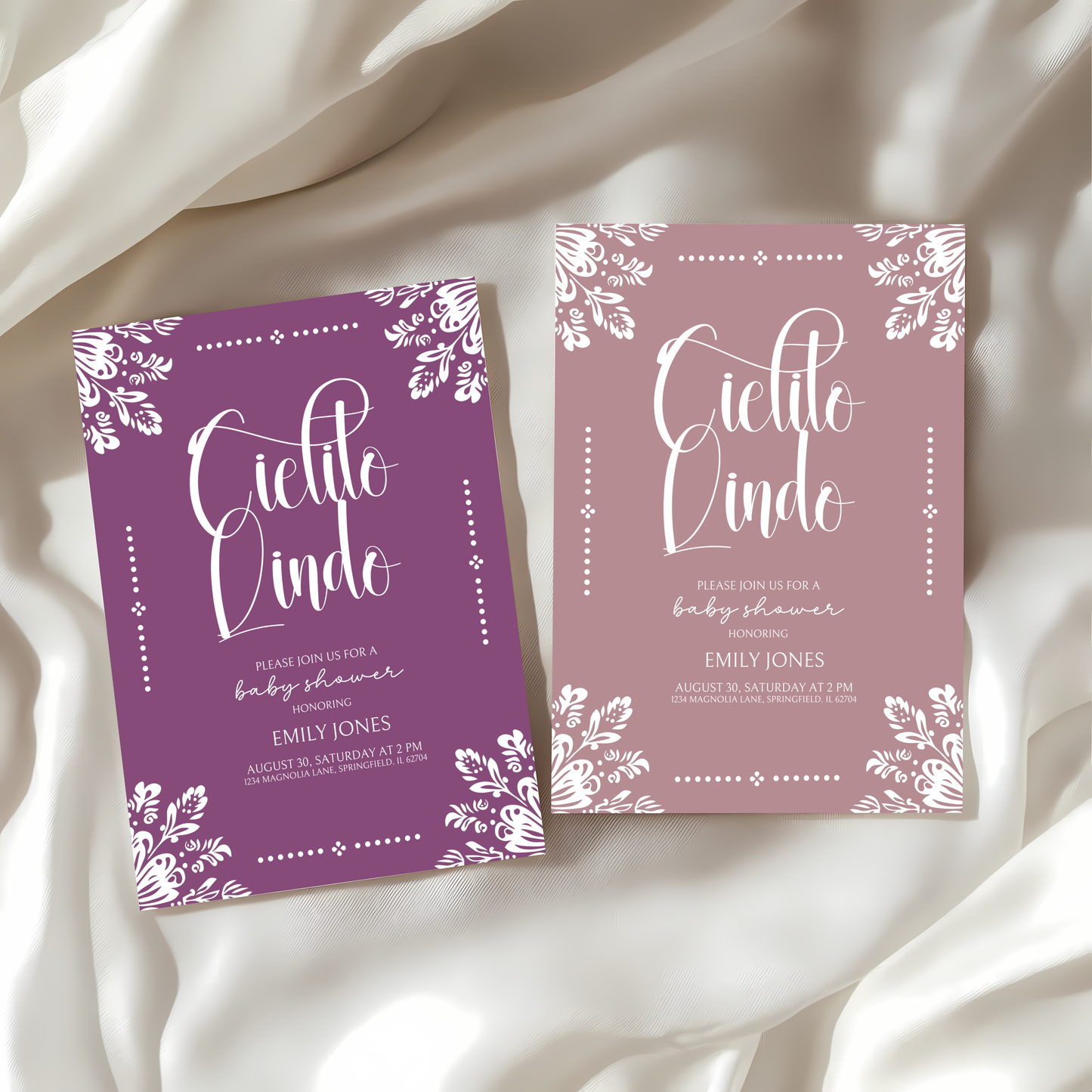 Baby Shower Invitation - Cielito Lindo Purple BS51