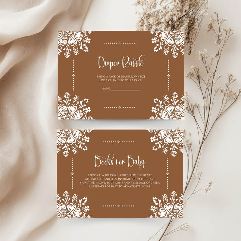 Baby Shower Invitation Bundle - Cielito Lindo Brown Mexican Style BS54