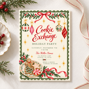 Cookie Exchange Christmas Invitation L194