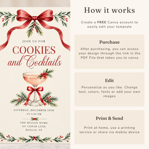 Cookies & Cocktails Christmas Invitation L192
