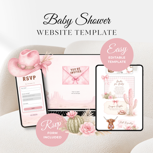 Cowgirl Baby Shower Invitation Website + RSVP BS303