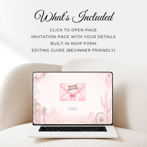 Cowgirl Baby Shower Invitation Website + RSVP BS303