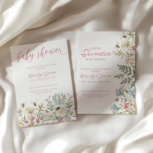 Baby Shower Invitation - Vintage Pastel Floral Elegant Garden Party BS135
