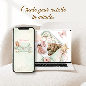 Fairy First Birthday Website Invitation Template with RSVP L99