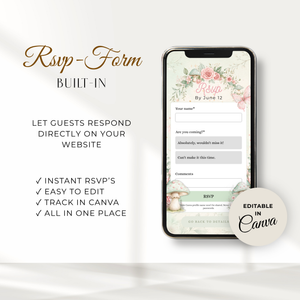 Magical Fairy Birthday Website Invitation with RSVP L99