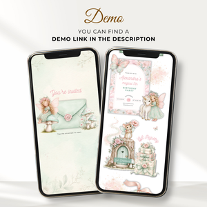 Magical Fairy Birthday Website Invitation with RSVP L99