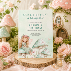 Woodland Fairy Birthday Invitation Template L155