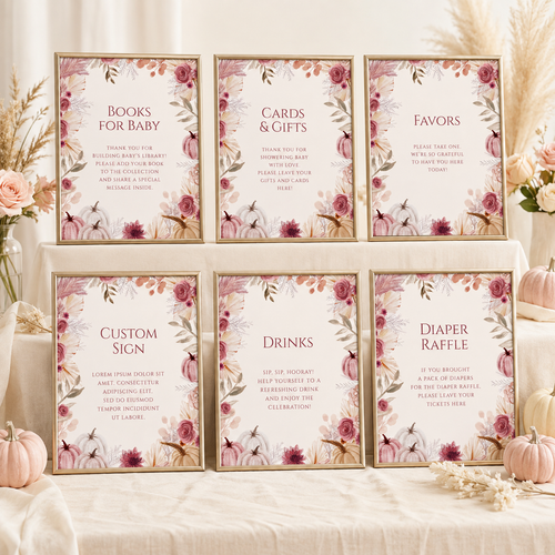 Fall Baby Shower Table Signs Bundle BS231