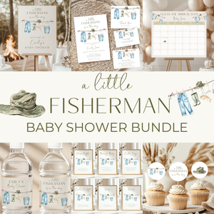 Baby Shower Mega Bundle - Little Fisherman Reel Fishing Outdoors Hunting BS160
