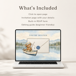 Little Fisherman Baby Shower Website Invitation with RSVP BS346