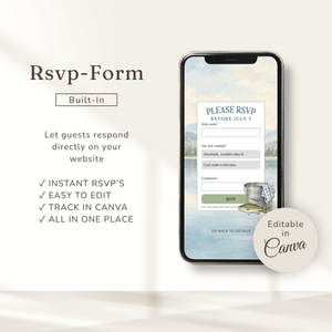 Little Fisherman Baby Shower Website Invitation with RSVP BS346