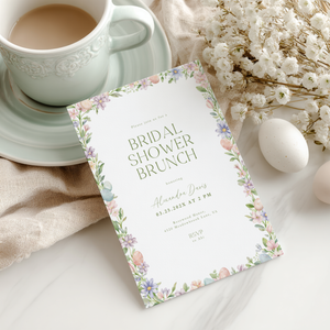 Easter Floral Spring Bridal Shower Brunch Invitation L106