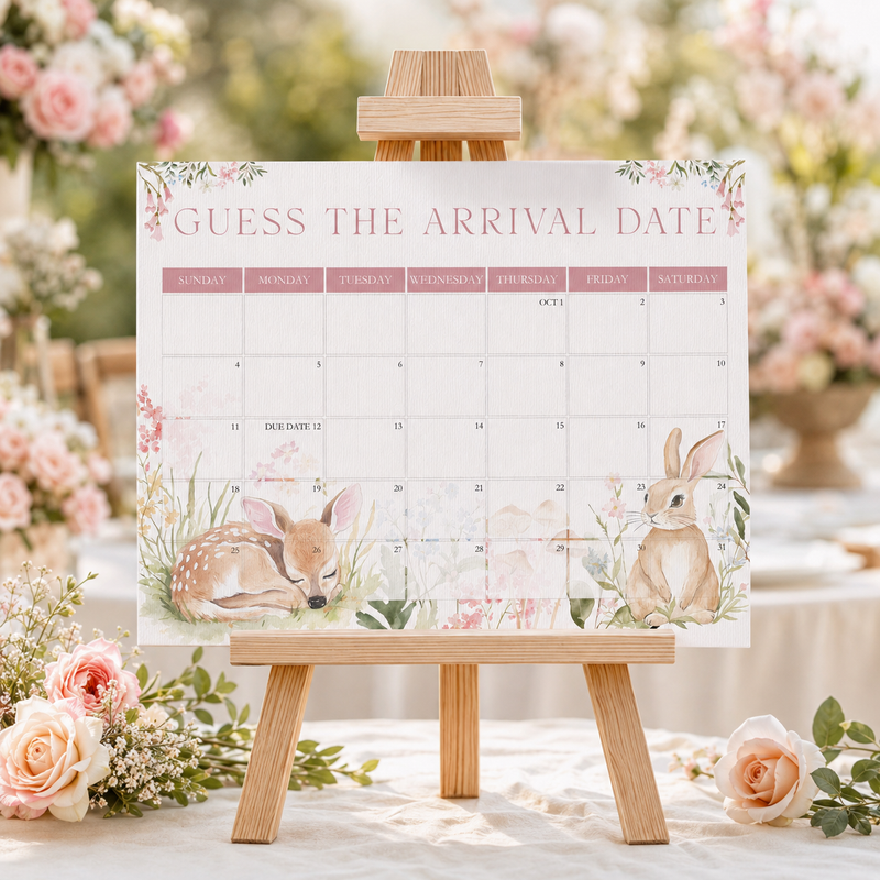 Floral Woodland Baby Shower Bundle with Deer and Bunny BS188