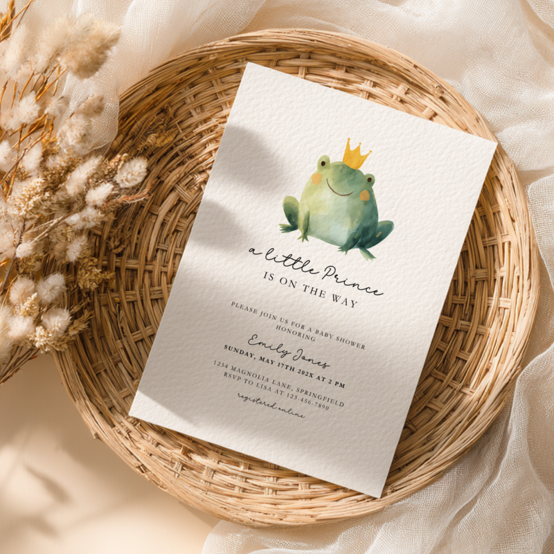 A Little Prince Is On The Way Baby Shower Invitation Template BS260