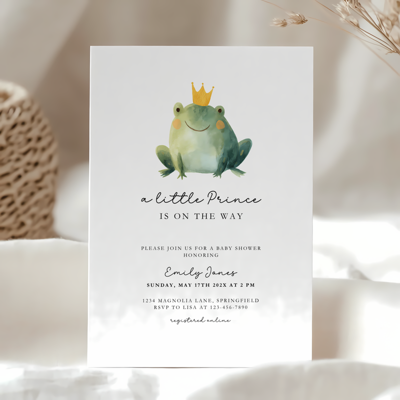 A Little Prince Is On The Way Baby Shower Invitation Template BS260