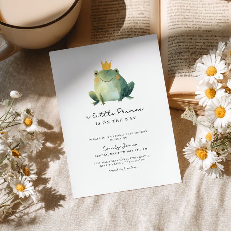 A Little Prince Is On The Way Baby Shower Invitation Template BS260
