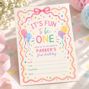 It's Fun To Be One First Birthday Invitation L190