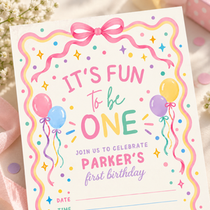 It's Fun To Be One First Birthday Invitation L190