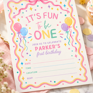 It's Fun To Be One First Birthday Invitation L190