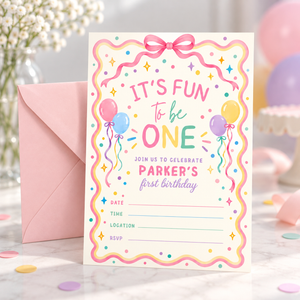 It's Fun To Be One First Birthday Invitation L190