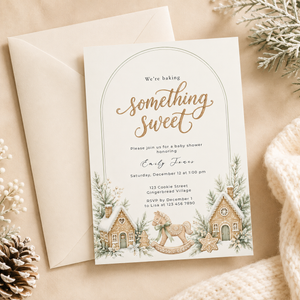 Gingerbread Winter Baby Shower Invitation BS330