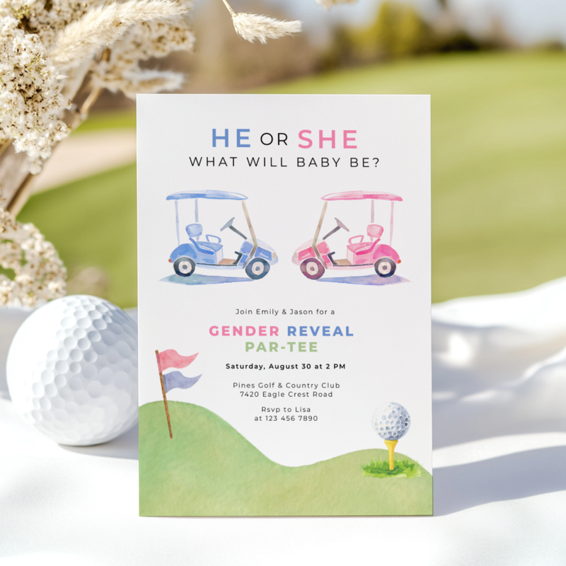 Golf Gender Reveal Par-Tee Invitation BS282