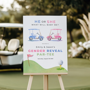 Golf Gender Reveal Par-Tee Welcome Sign BS282