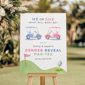 Golf Gender Reveal Par-Tee Welcome Sign BS282