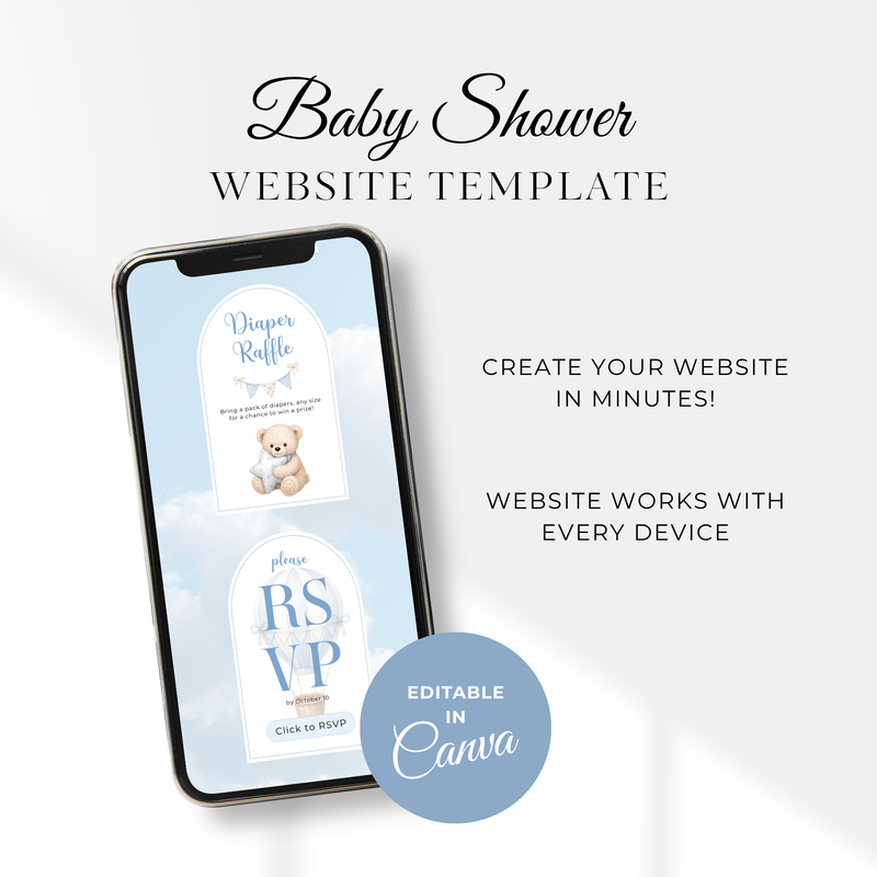 Heaven Sent Baby Shower Invitation Website with RSVP BS302