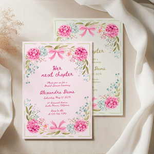 Hand Drawn Her Next Chapter Bridal Shower Invitation L86