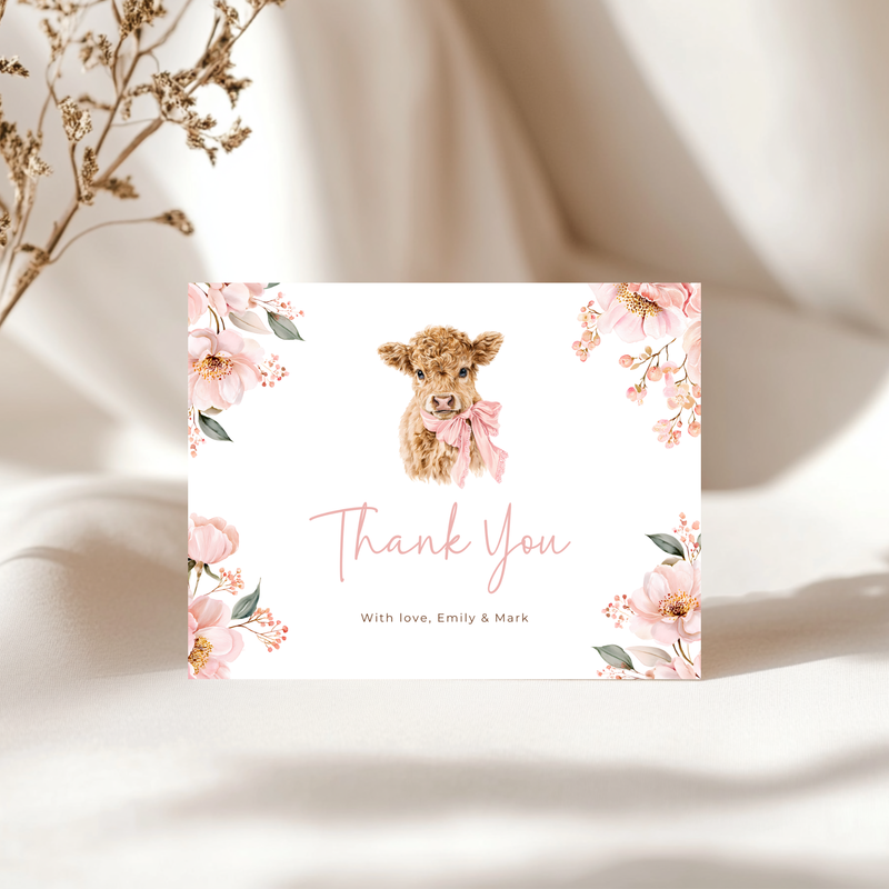 Holy Cow Girl Baby Shower Invitation Bundle BS289