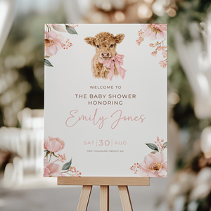 Holy Cow Baby Shower Welcome Sign Girl BS289