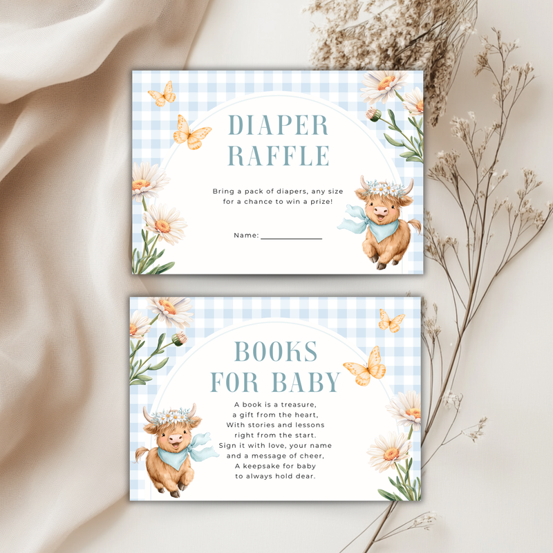 Highland Holy Cow Baby Shower Invitation Set for Boy BS297