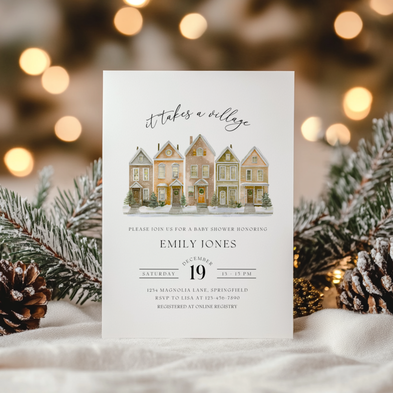 Baby Shower Mega Bundle - It Takes a Village Rustic Christmas BS249