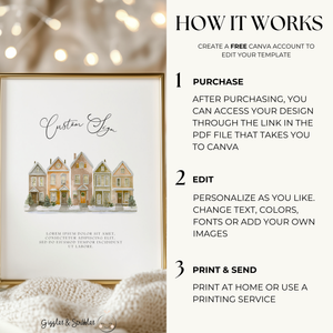 Baby Shower Table Sign Bundle - Rustic Christmas Village BS249