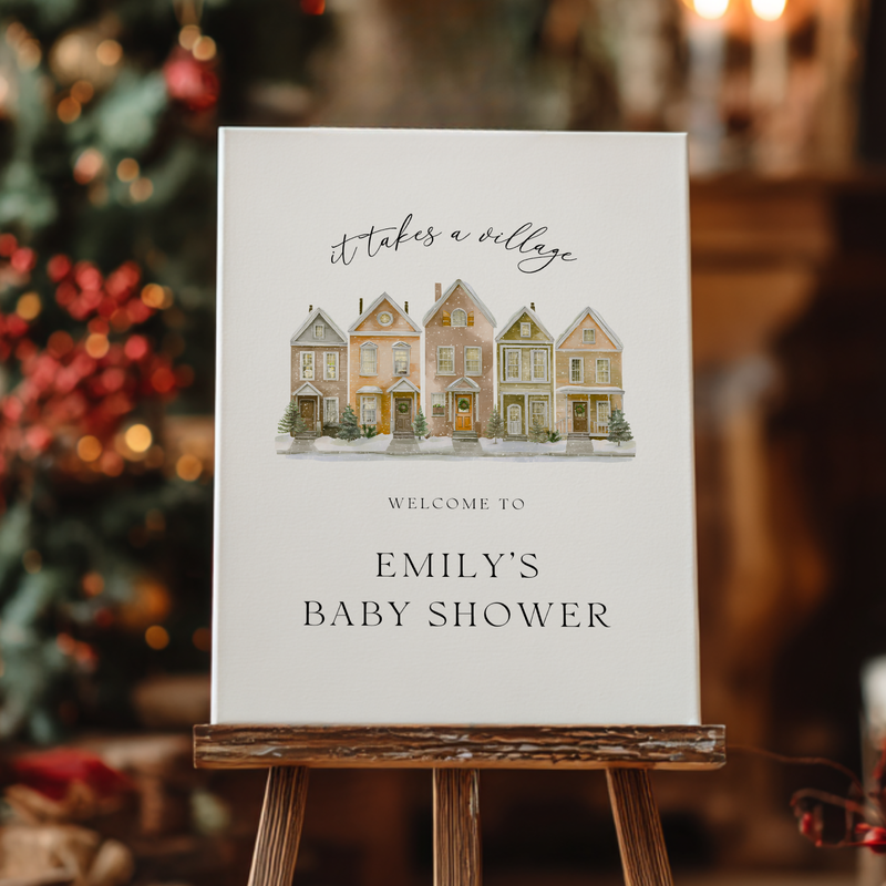 Baby Shower Welcome Sign - It Takes A Village BS249