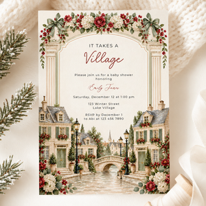It Takes a Village Winter Baby Shower Invitation BS331