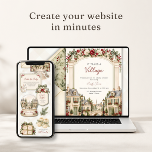 It Takes a Village Baby Shower Website Invitation with RSVP BS331