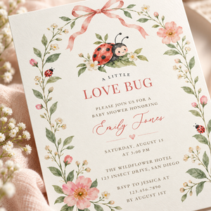 Lady Bug Baby Shower Invitation BS343
