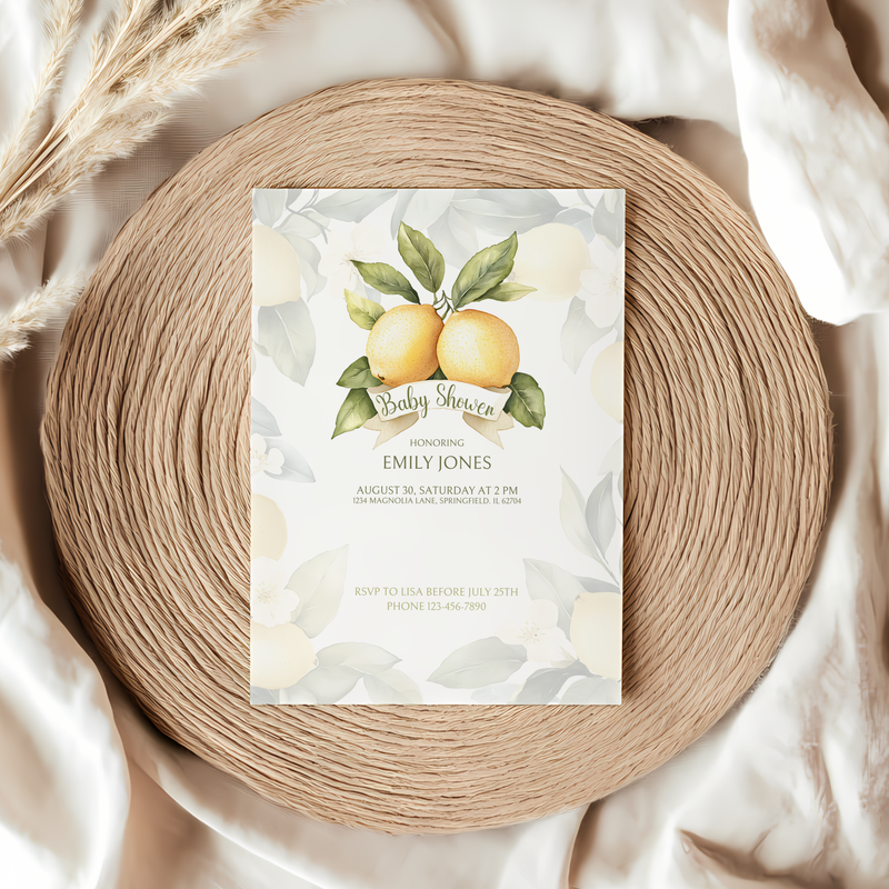Baby Shower Invitation - Lemon Citrus Summer BS47