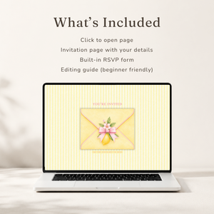 Pink Lemon Baby Shower Website Invitation with RSVP BS314