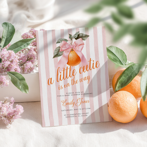 A Little Cutie Is On The Way Baby Shower Invitation BS299
