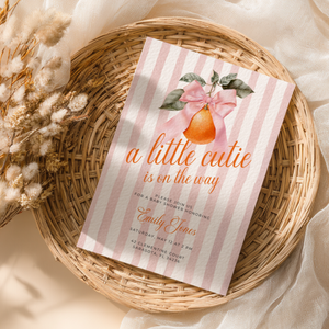 A Little Cutie Is On The Way Baby Shower Invitation BS299