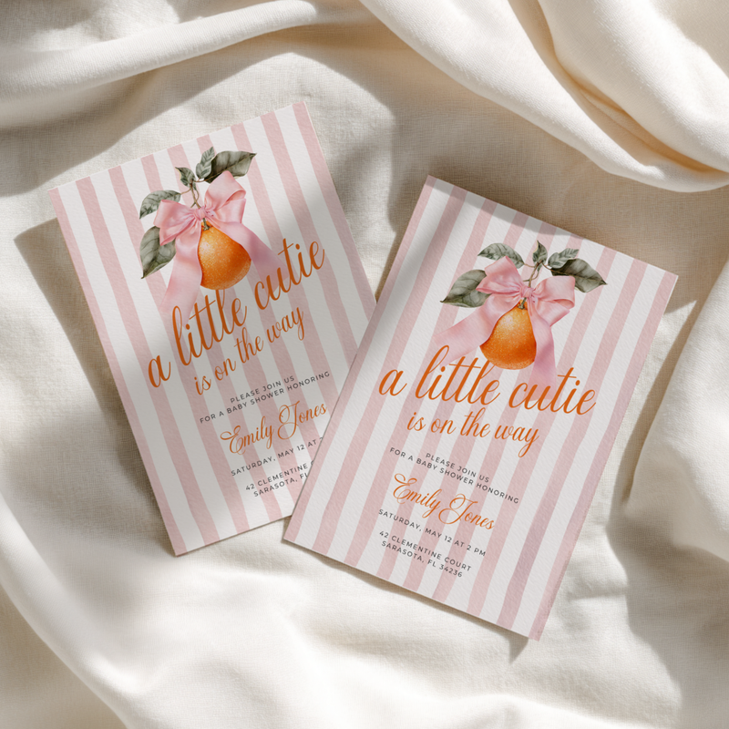 A Little Cutie Is On The Way Baby Shower Invitation BS299