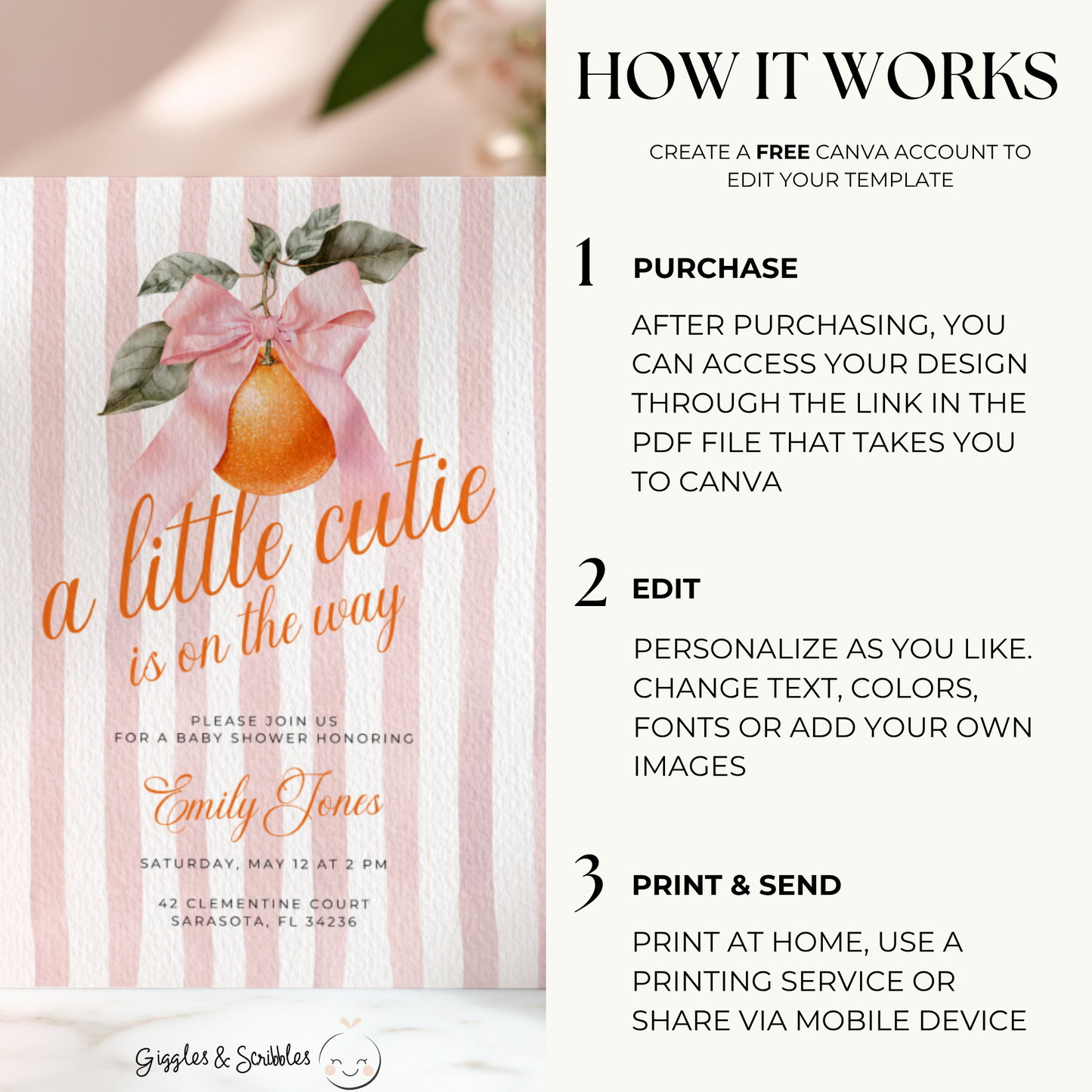 Little Cutie Baby Shower Invitation Bundle BS299