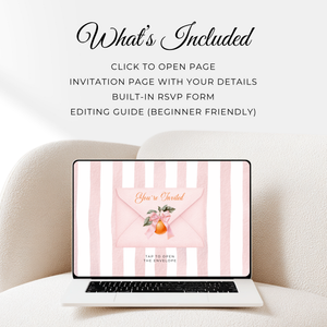 Little Cutie Baby Shower Invitation Website Template - Editable RSVP Invite BS299