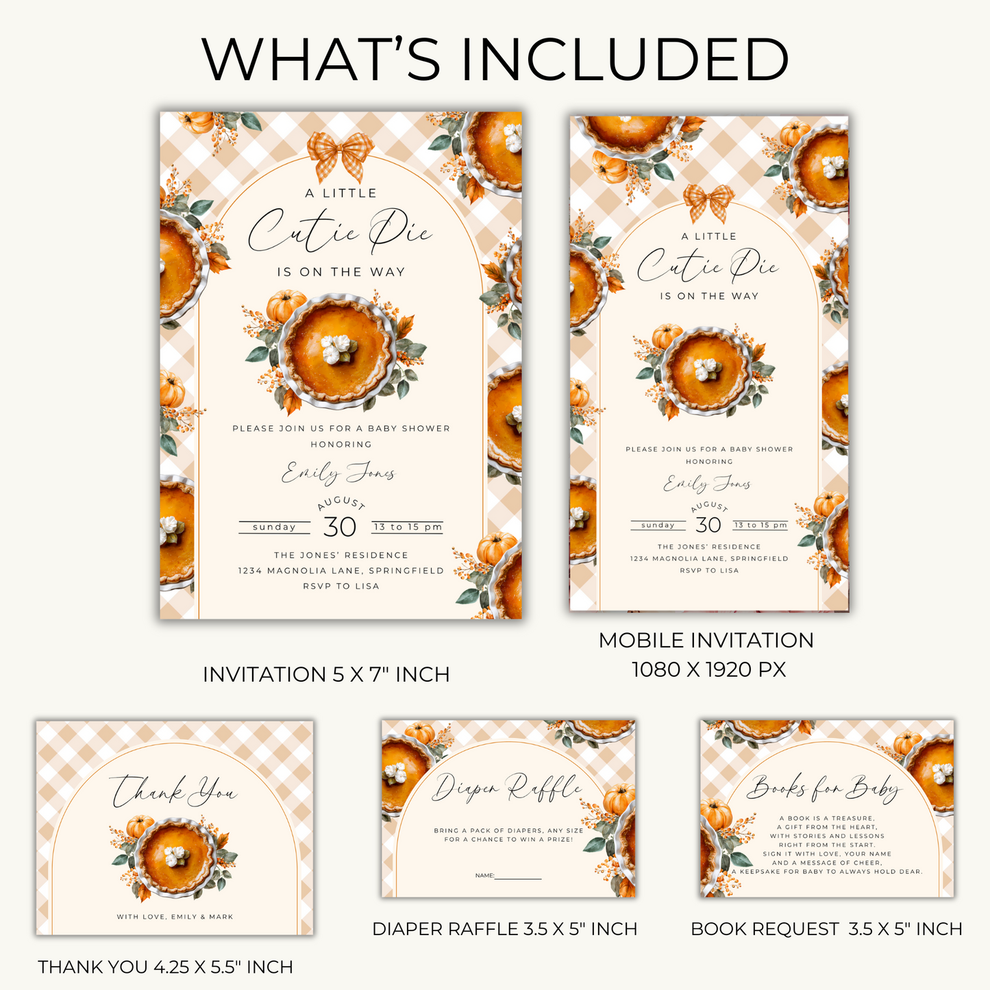 Baby Shower Invitation Bundle - Gingham Cutie Pie BS207