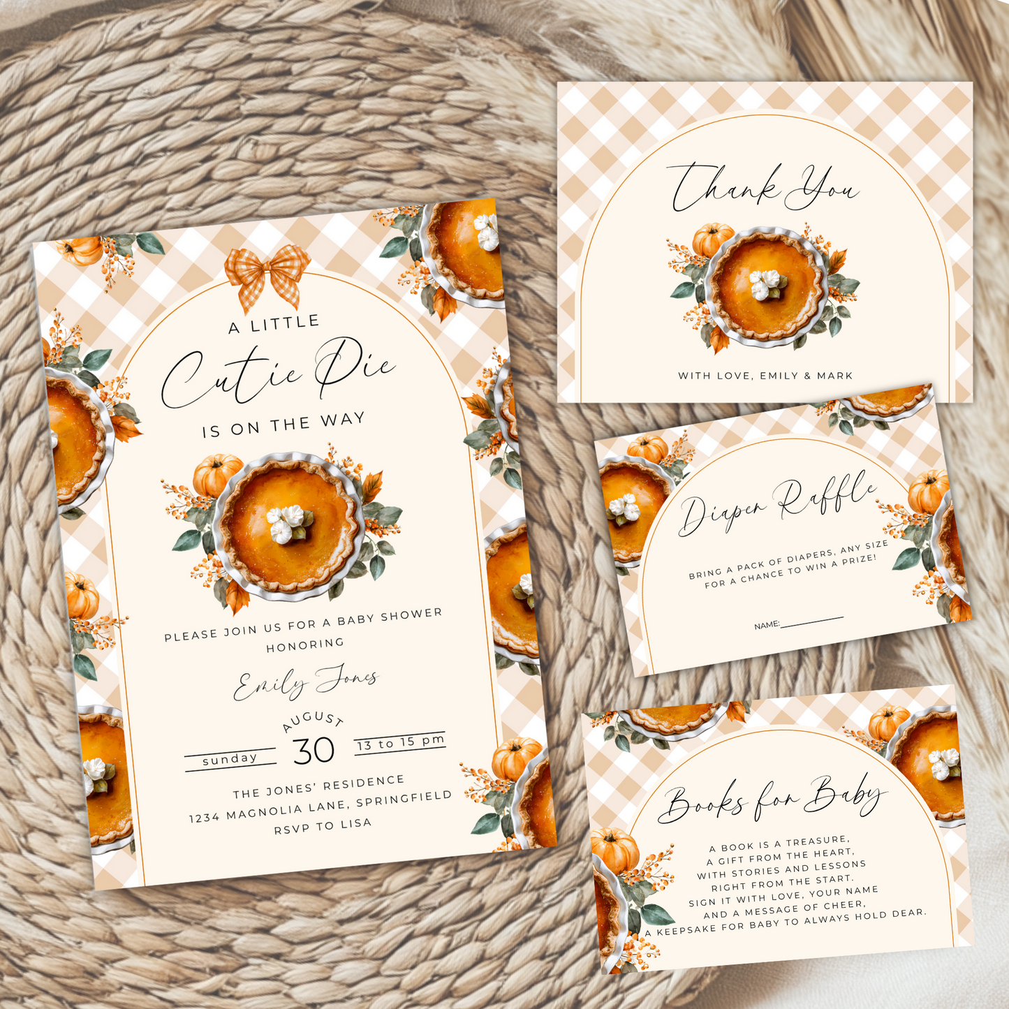 Baby Shower Invitation Bundle - Gingham Cutie Pie BS207