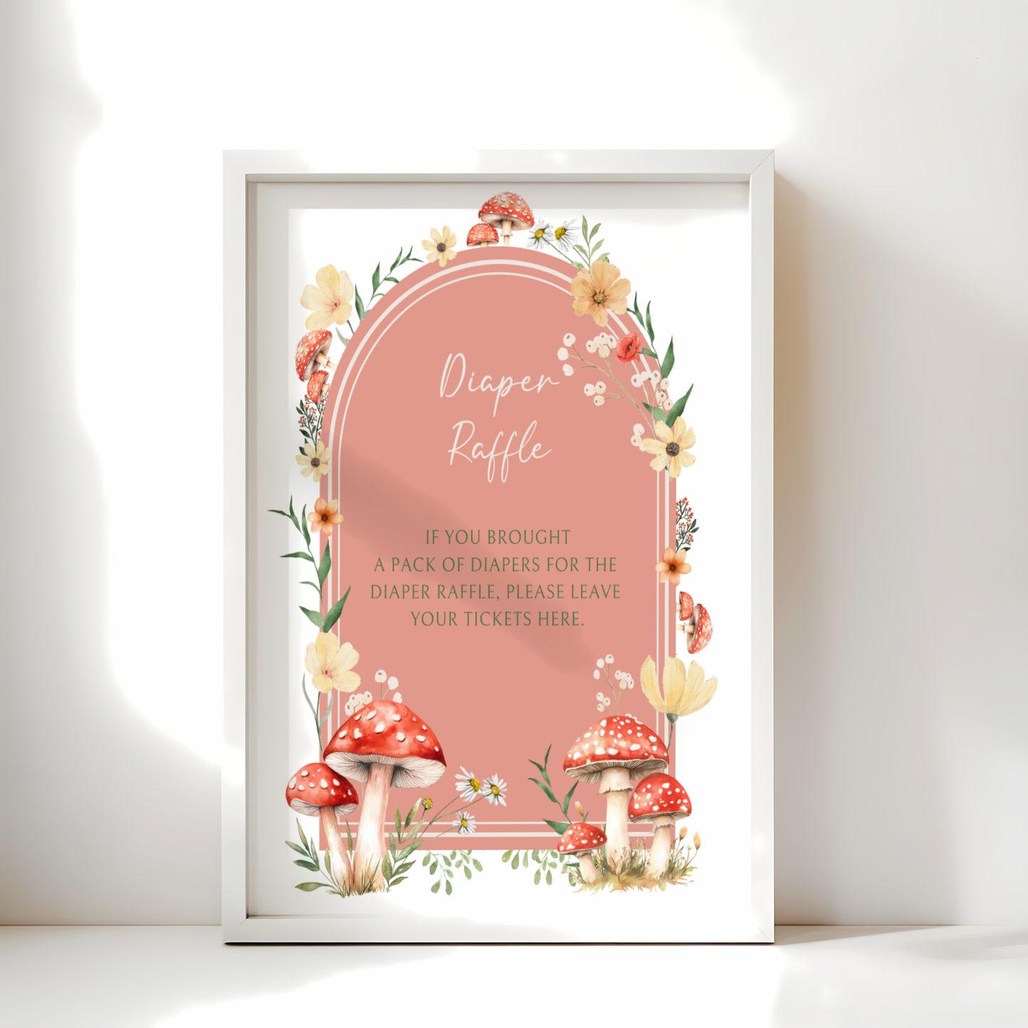 Baby Shower Table Sign Bundle - Red Mushroom Little Fungi Woodland Forest BS82