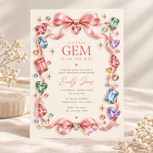 A Little Gem Is on the Way Baby Shower Invitation BS338